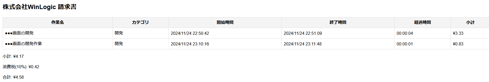 見積書の生成と印刷